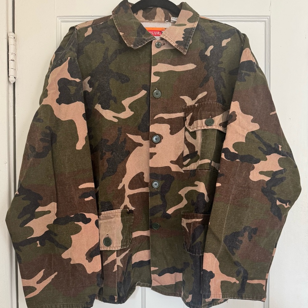 Camouflage Button-Up Jacket